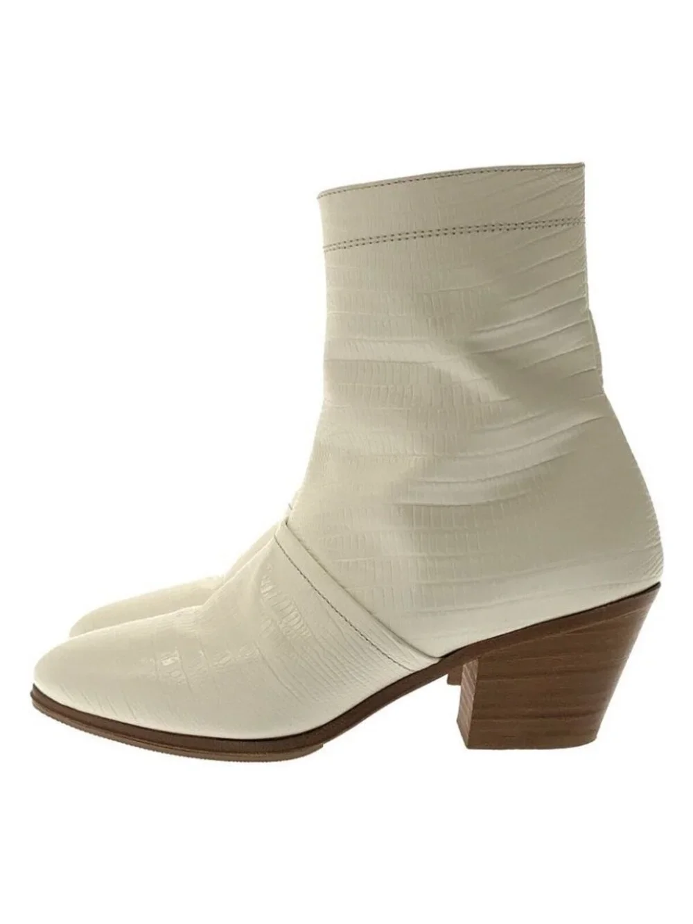 Celine Croc Shape Pressed Short Boots 34 White - Picture 2 of 10